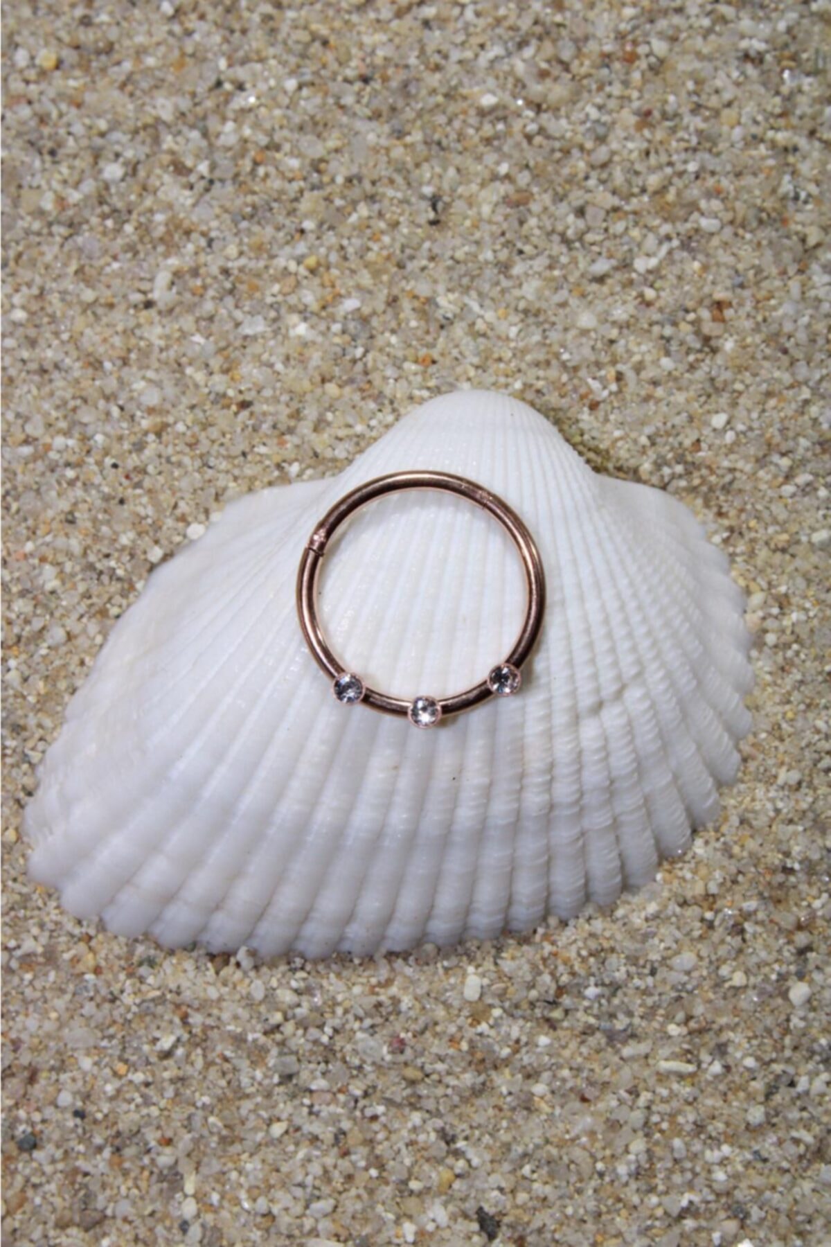 NOBLE GETTO Cerrahi Çelik Zirkon Taşlı Rose Renk Tragus, Conch, Helix Ve Septum Klipsli Piercing