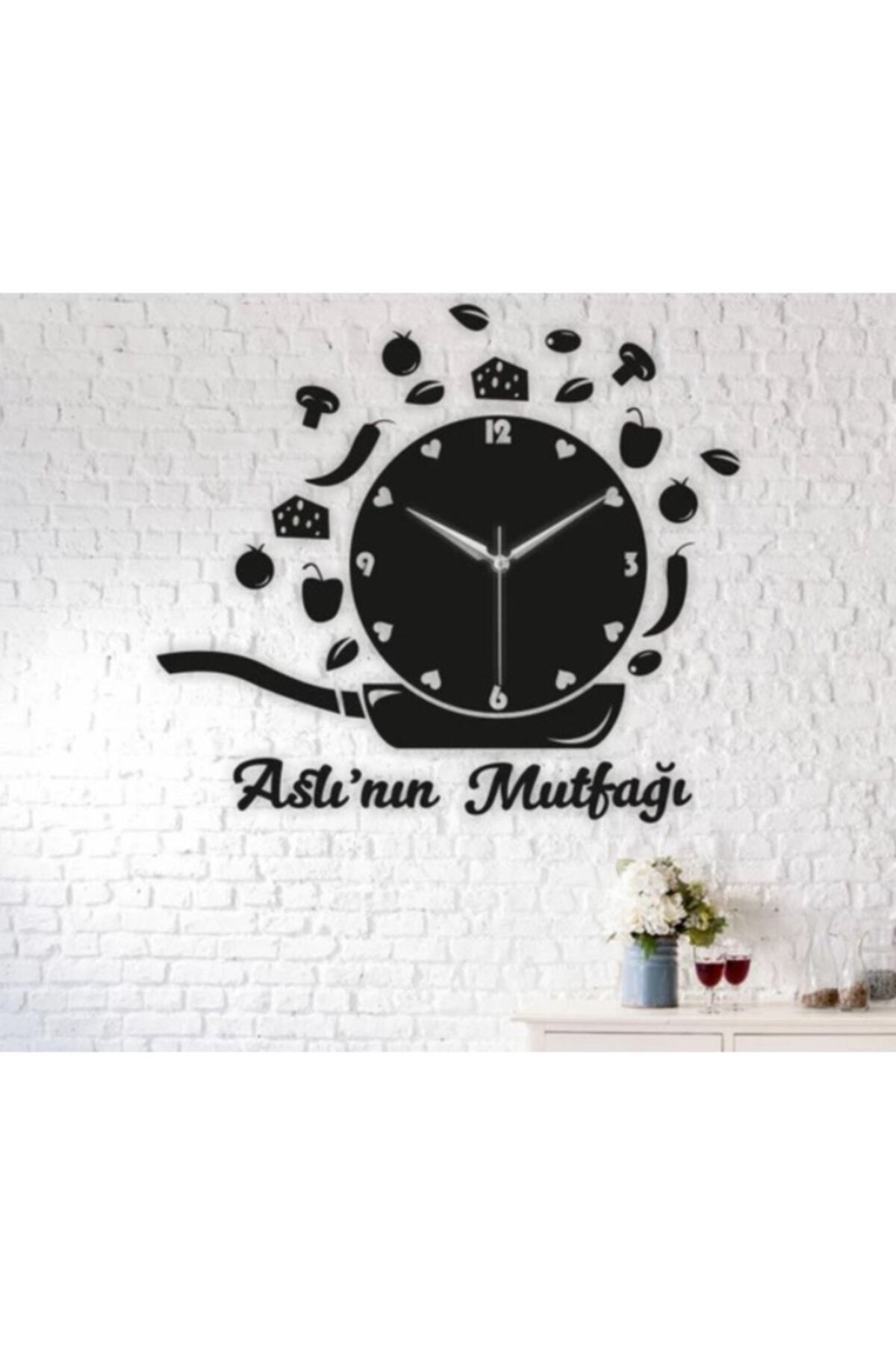 Ankebut Dekoratif Mutfak Tava Duvar Saati