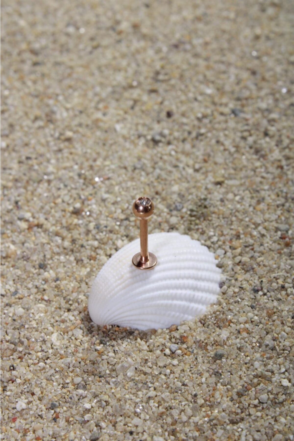 NOBLE GETTO Cerrahi Çelik Piercing Zirkon Taşlı Rose Renk Tragus, Conch Ve Helix