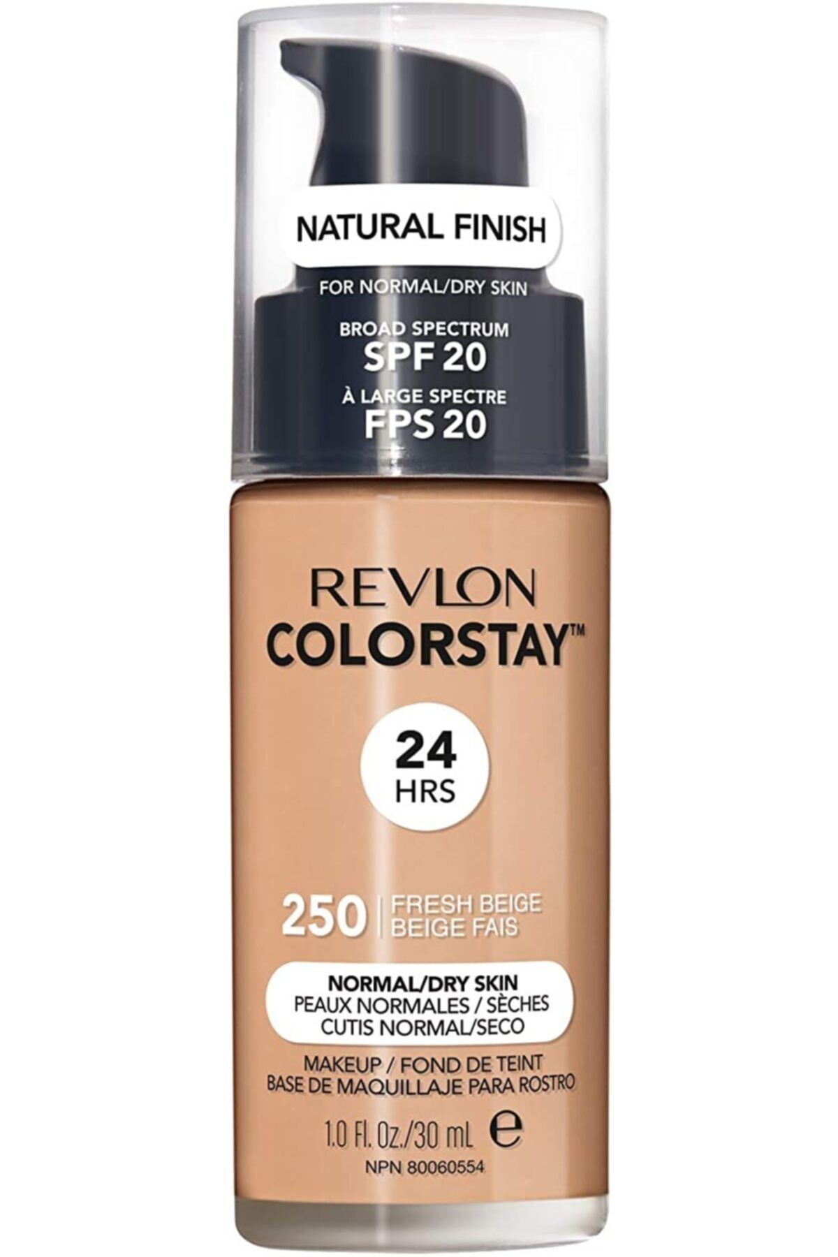Revlon Colorstay Normal Ve Kuru Ciltler İçin Pompalı Sıvı Fondöten 250 Fresh Bej  30 ml  Spf20