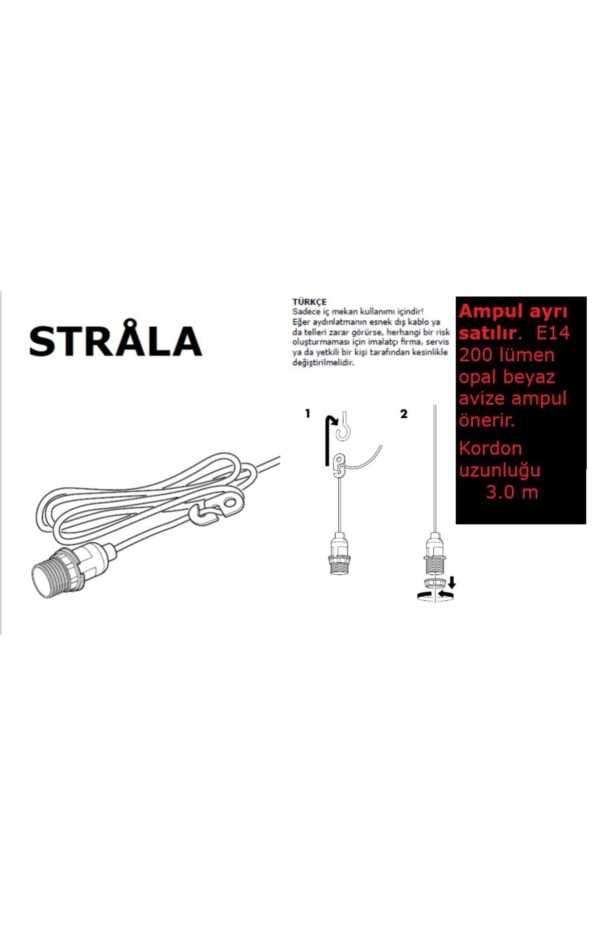 IKEA Strala Kablo Seti Beyaz 3 m
