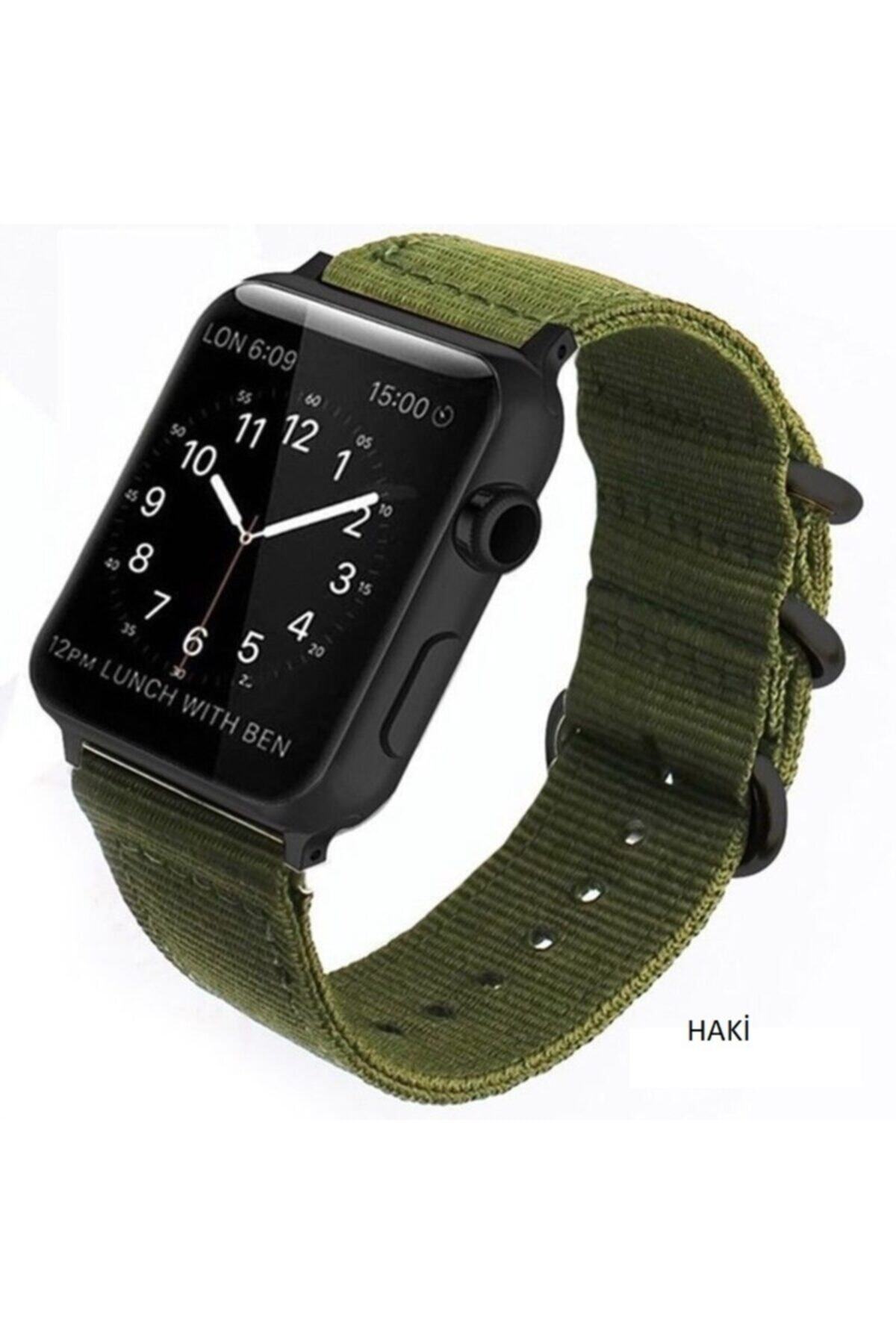 Techmaster Apple Watch 1 2 3 4 5 6 7 Seri 42mm 44mm 45mm Spor Kanvas Kordon