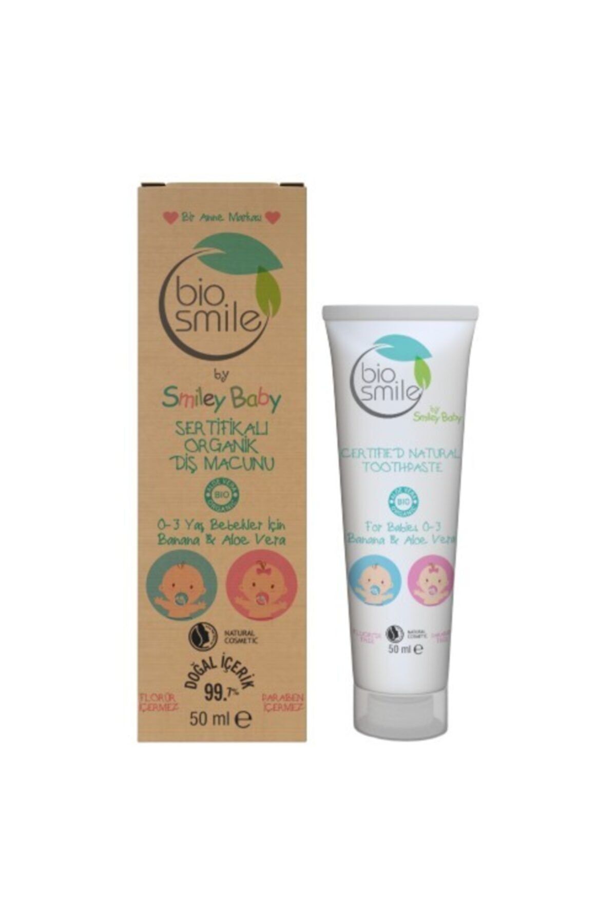 biosmile Bio Smile Doğal Aloe Vera Ve Muz Aromalı Diş Macunu 50 ml (0-3 YAŞ)