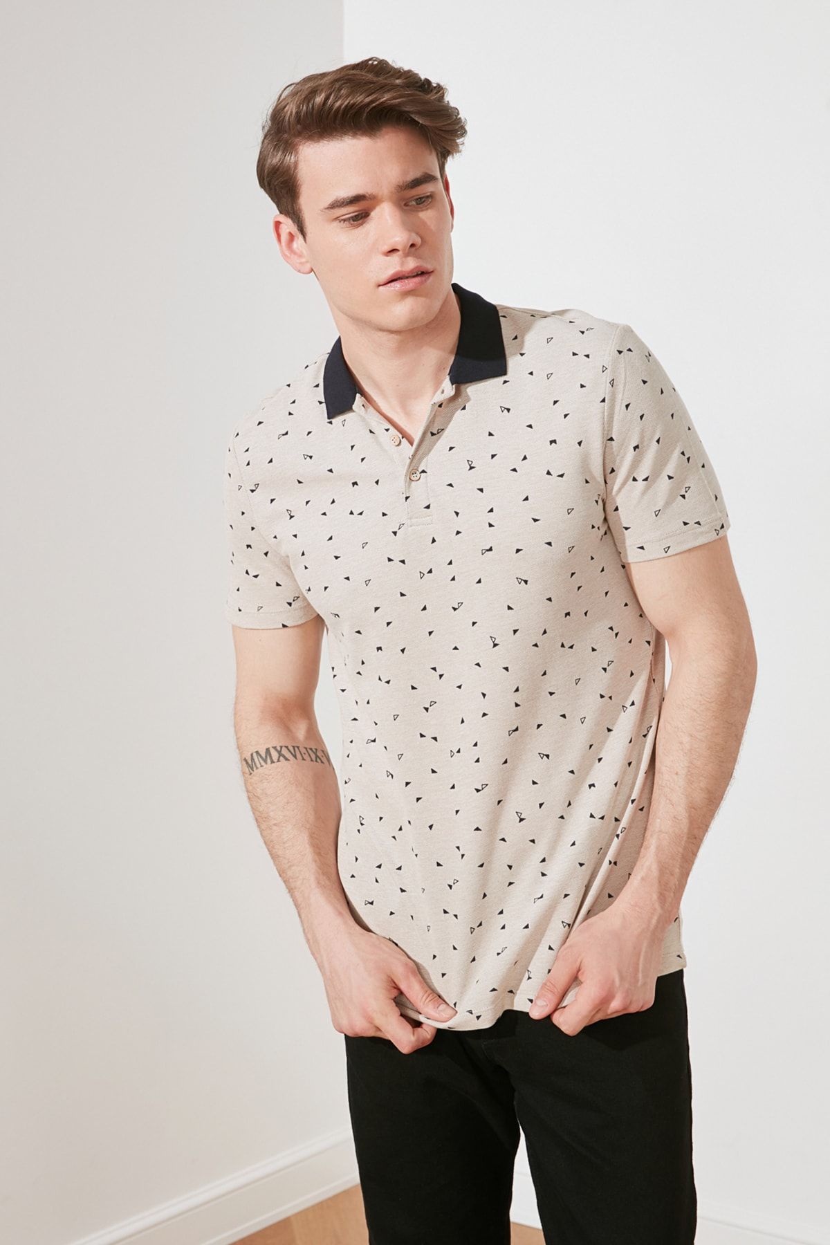 TRENDYOL MAN Gri Erkek Polo Yaka T-shirt TMNSS21PO0110
