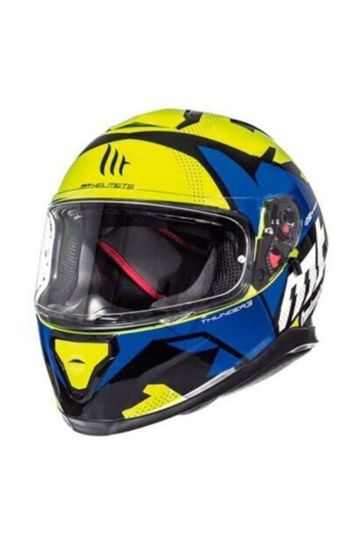 MT Helmets Thunder 3 Sv Torn Gloss Fluor Yellow Blue