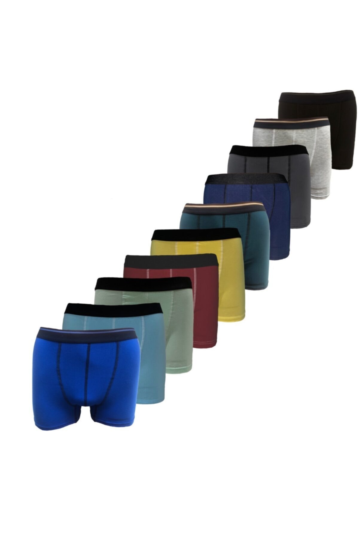 Pacman Erkek Boxer 10'lu Basic Paket Karışık Koyu Ve Açık Renkli