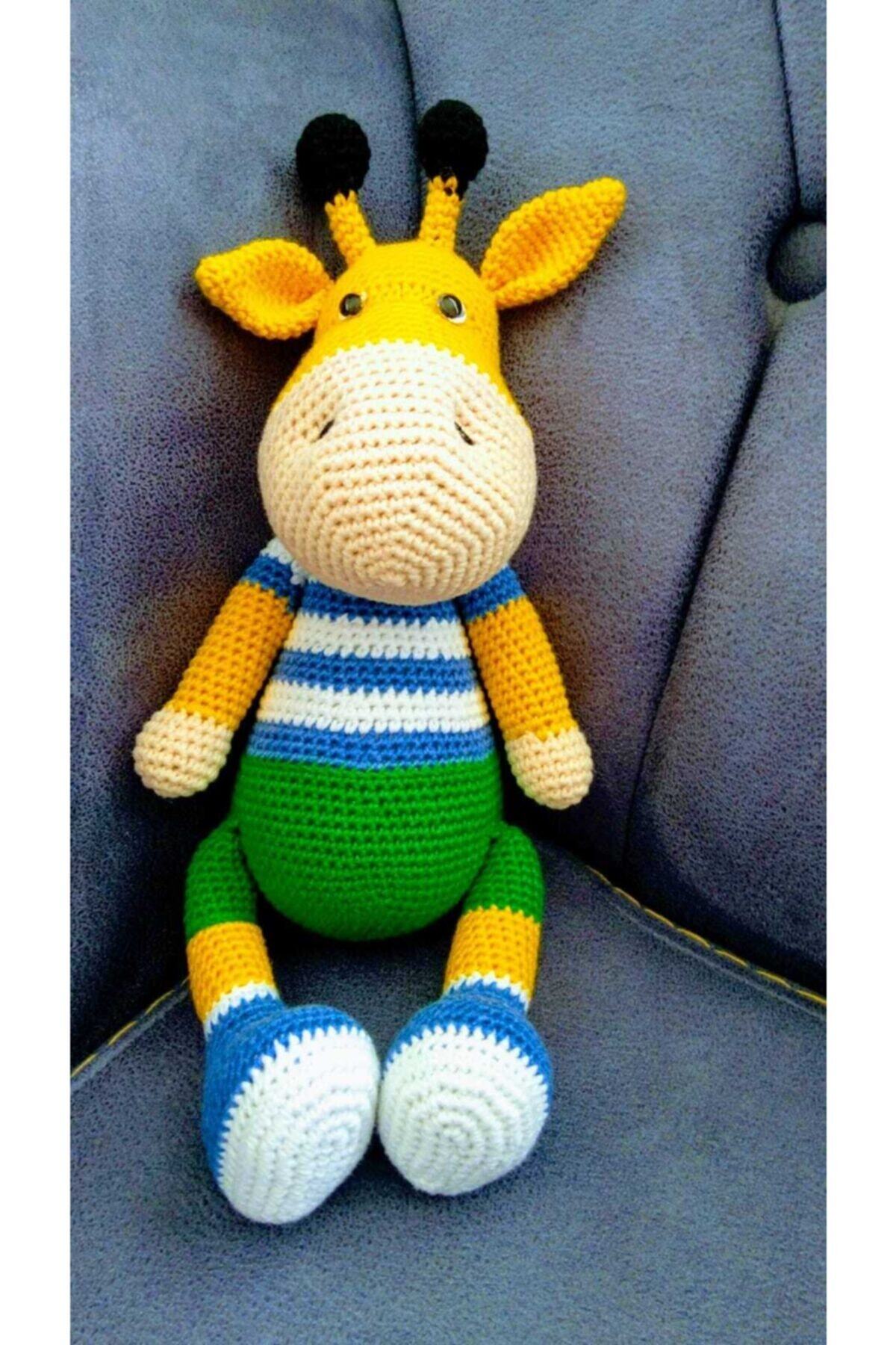 ASPLUS Sarı Zürafa El Yapımı Organik Oyuncak Amigurumi