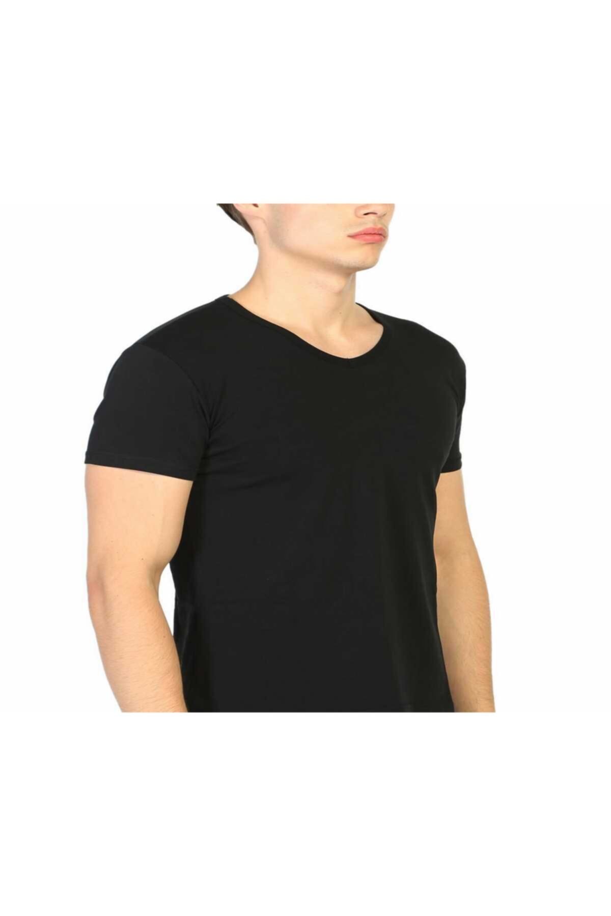 focuswear Erkek 'v Yaka Kısa Kol Lyc Pamuk Fanila