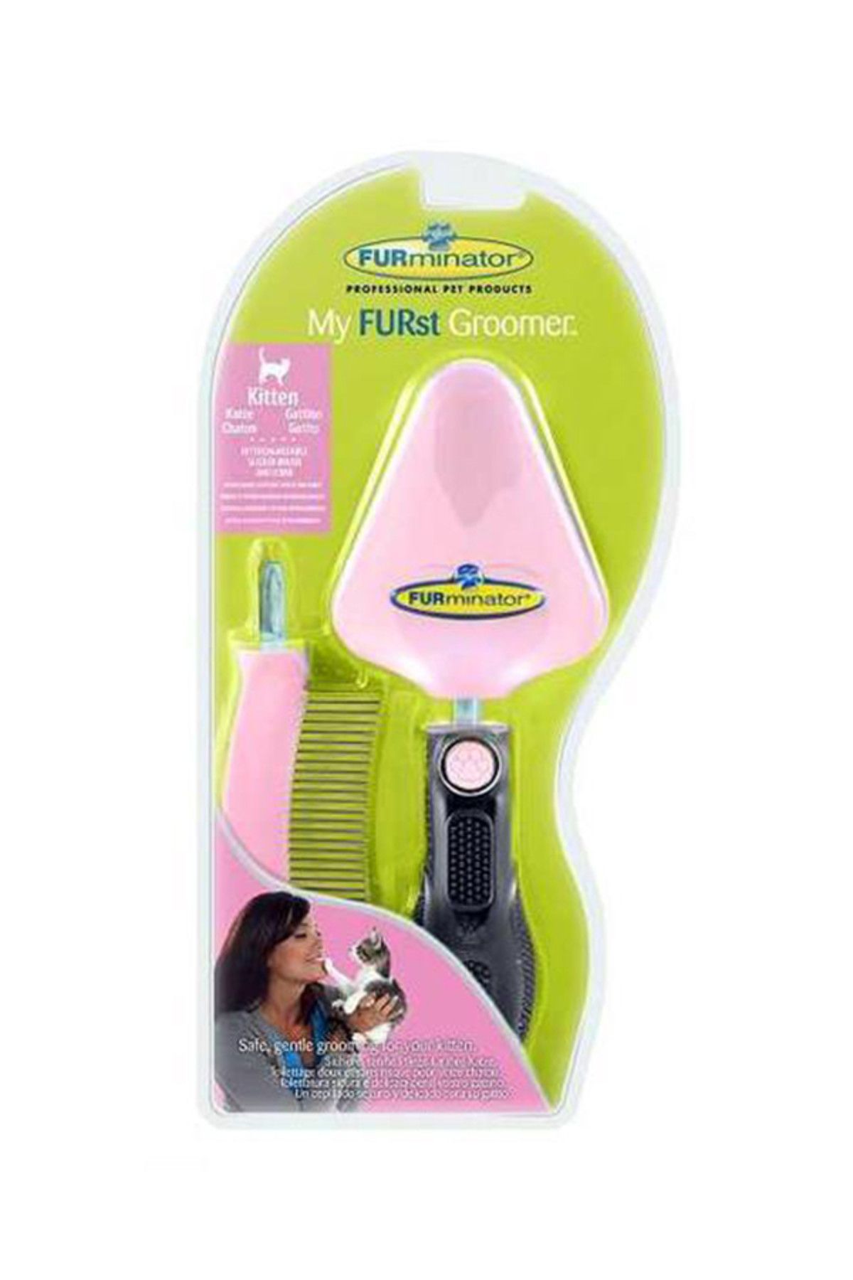 Furminator Yavru Kediler İçin Tüy Alıcı ve Kısaltıcı İkili Tarak Seti