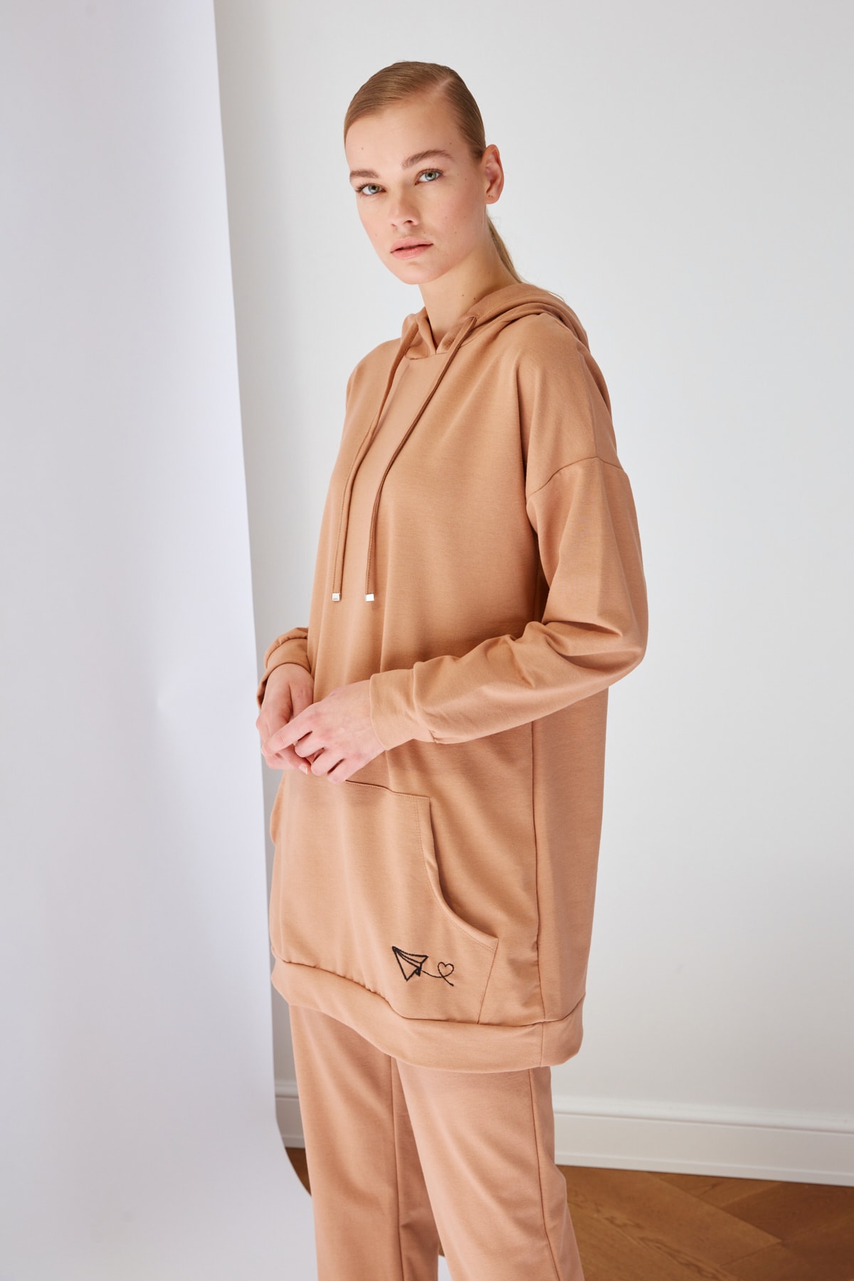 TRENDYOL MODEST Sweatsuit Set - Beige 