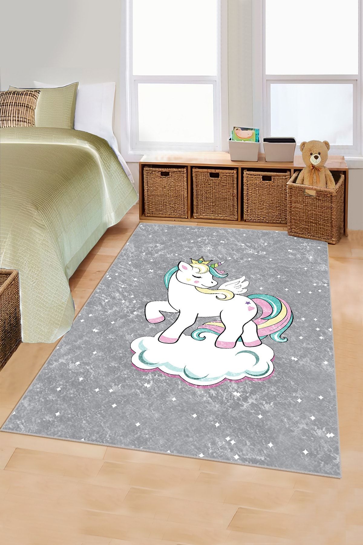 Jungle Halı Jungle Ikon Jp25 Unicorn Çocuk Odası Halıları