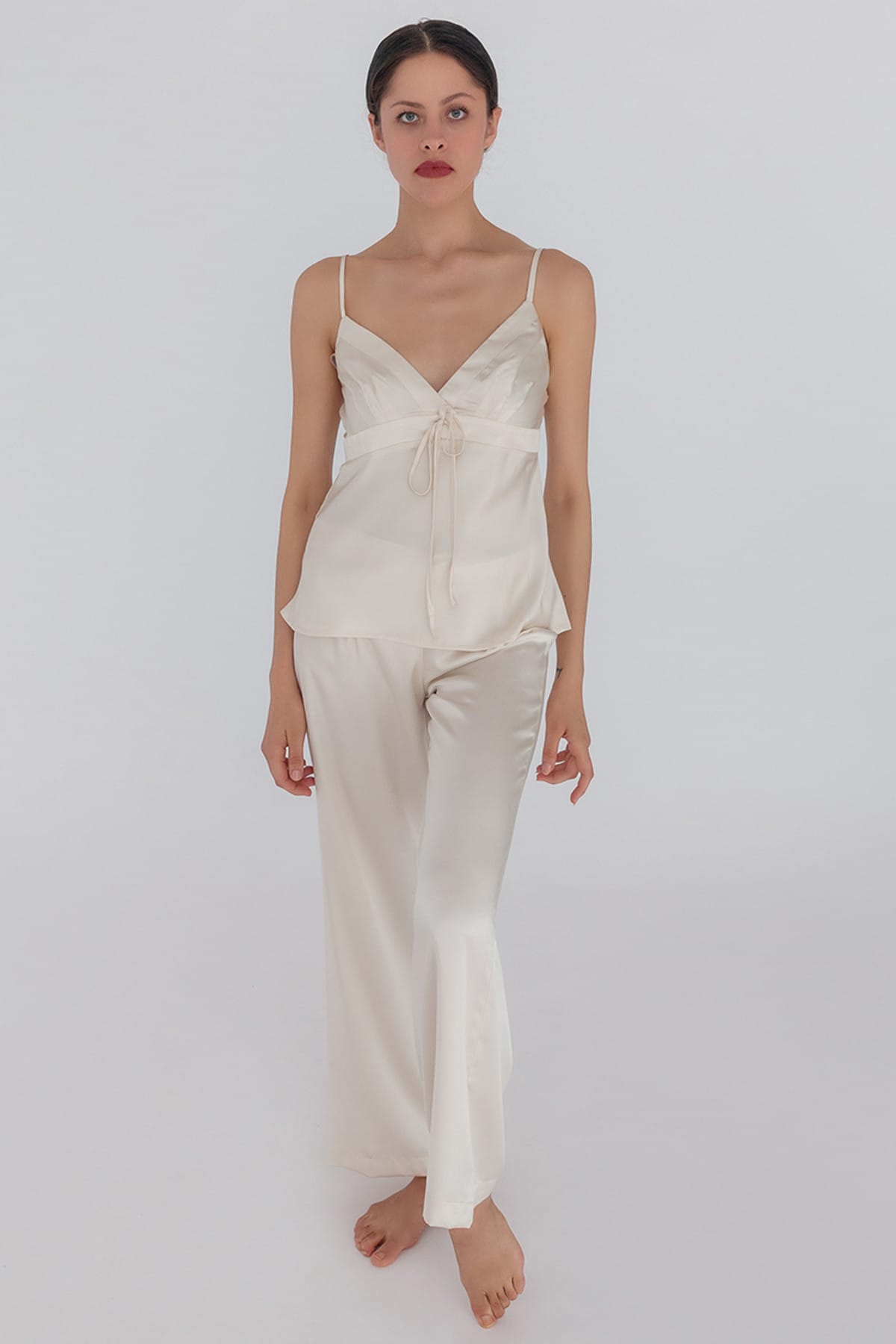 Hays Kadın Vanilya Saten Uzun Pijama Altı