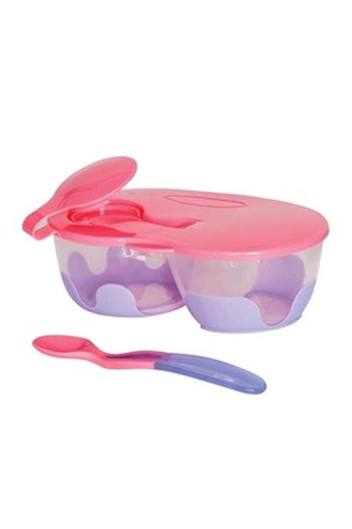 Bebedor İki Bölmeli Tabak Ve Kaşık Seti Pembe 6 Ay +
