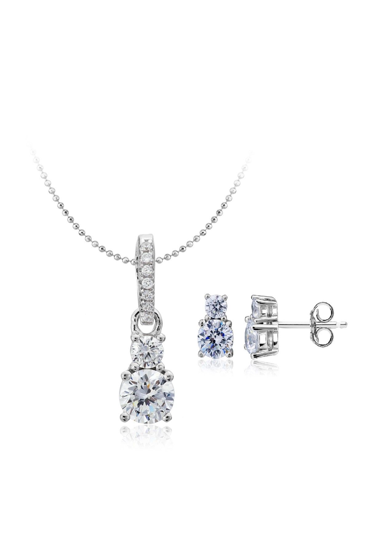 Carat Laboratories Kadın 2,53 Carat Kolye Küpe Set CS20381