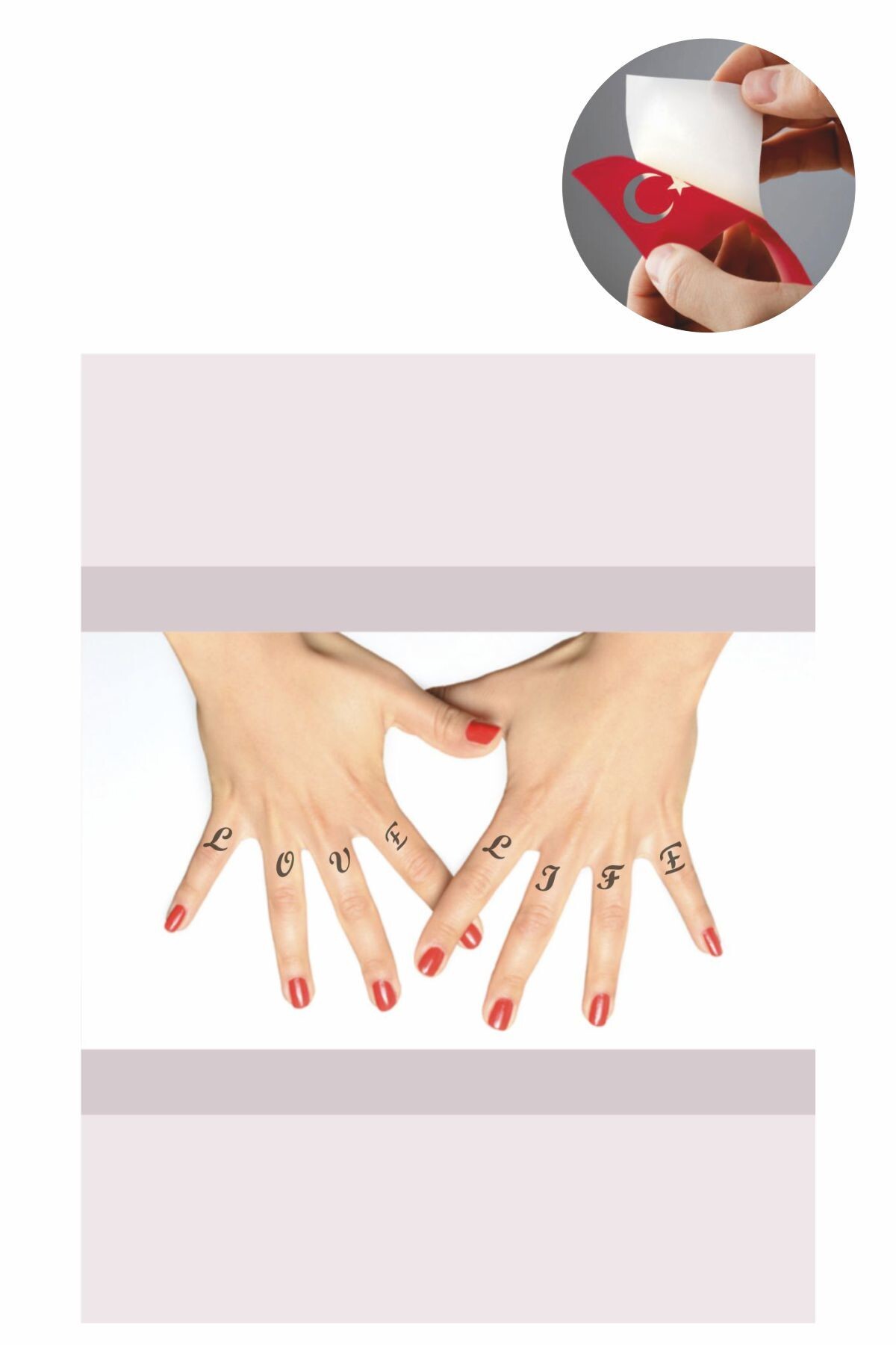 ONE SPRAY TATTOO Parmak Harfleri Geçici Dövme Seti Dark Sprey Ve Desen