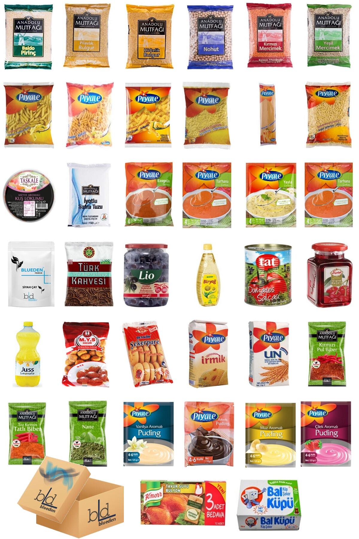 Ramazan Paketi Ramazan Kumanya Yardım Erzak Kolisi 38 Parça 7 Nolu Paket - Blueden