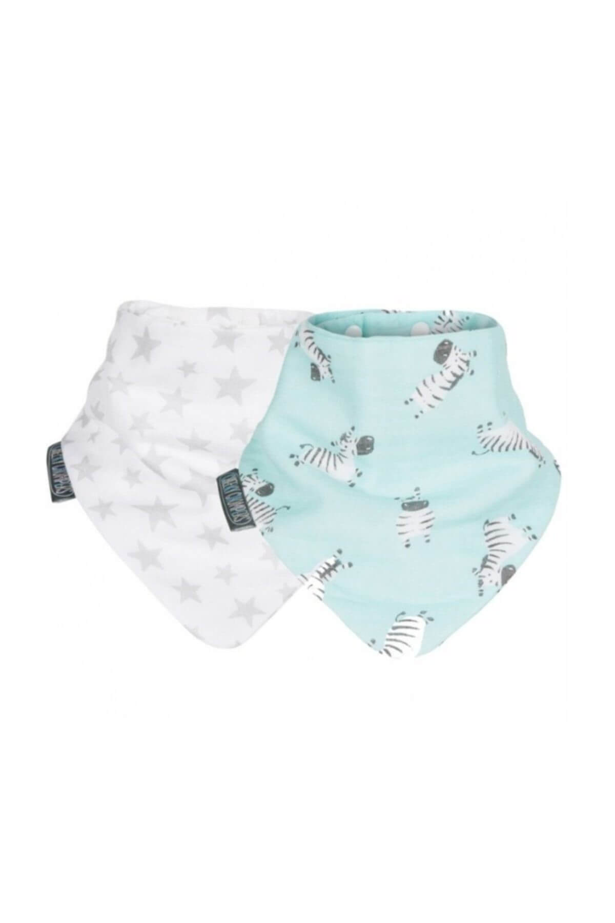 CHEEKY CHOMPERS Müslin Mama Önlüğü Neckerchew Stars & Zebra