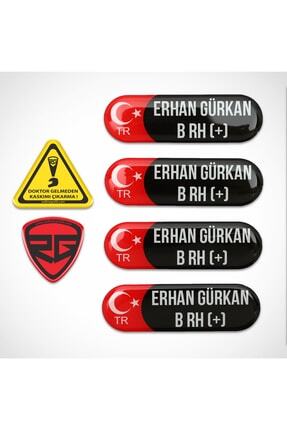 Kan Grubu Kask Set Sticker Kişiye Özel Etiket Motor Bisiklet Araba Image 0
