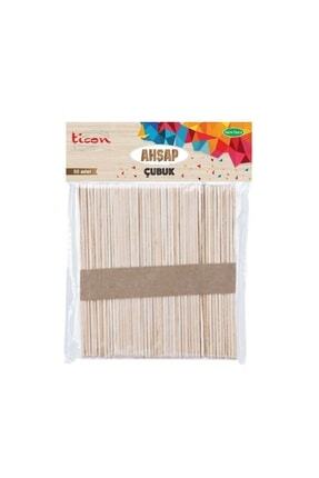 Ahşap Çubuk Küçük Boy 50’li Naturel Abeslang Dil Çubuğu 1 Paket Image 0