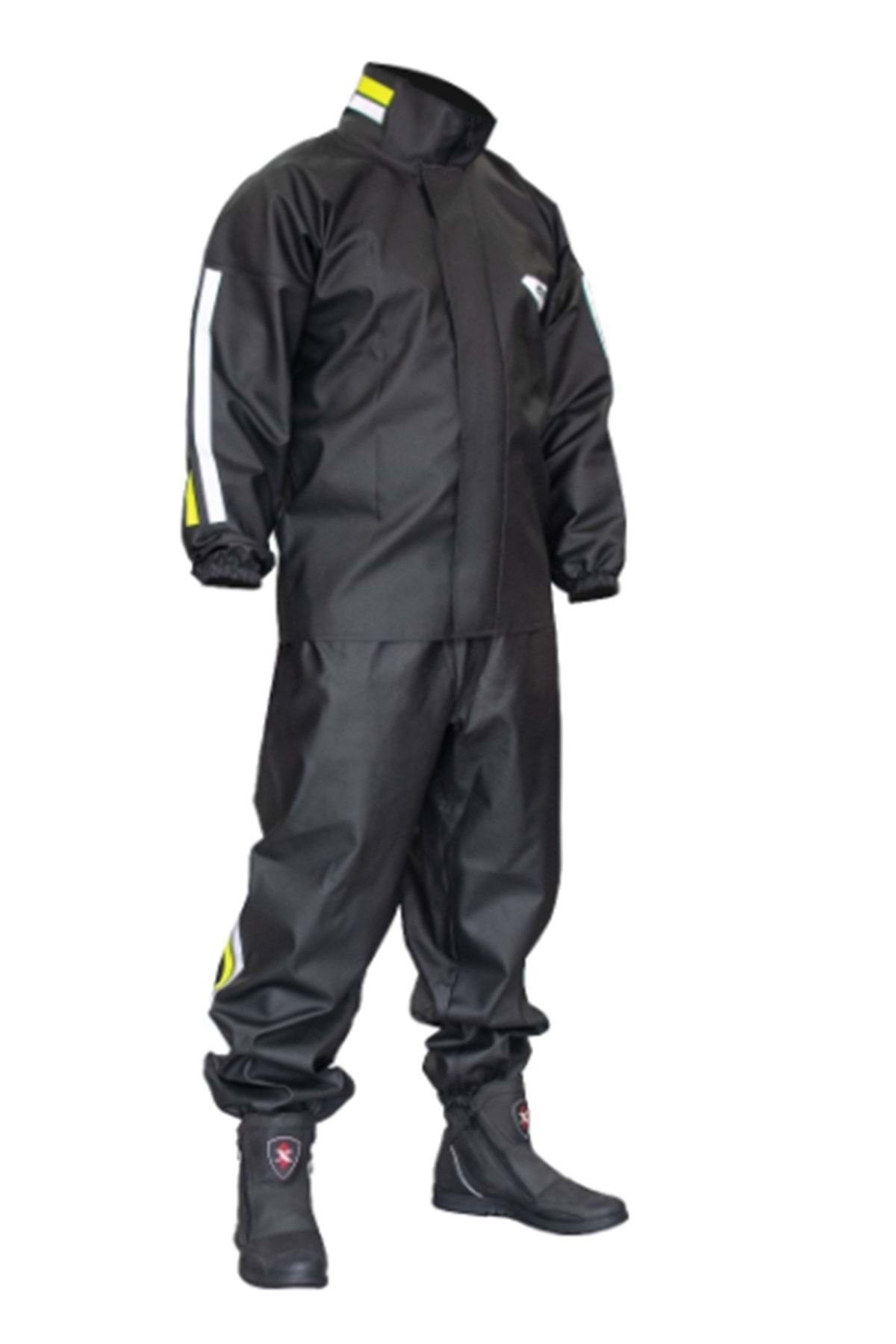 Forte GT Unisex Siyah Pvc Alt Üst Yağmurluk - 1135