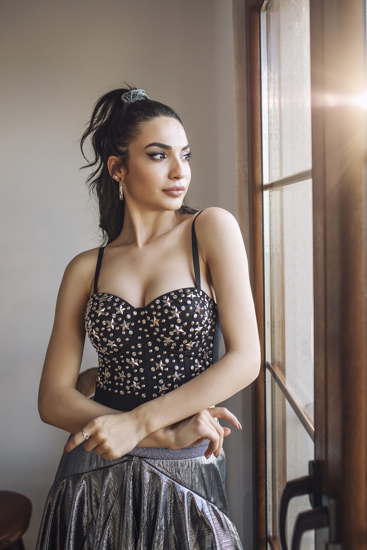 EsEs Boutique Kadın Siyah Yıldız Detaylı Büstiyer 85c