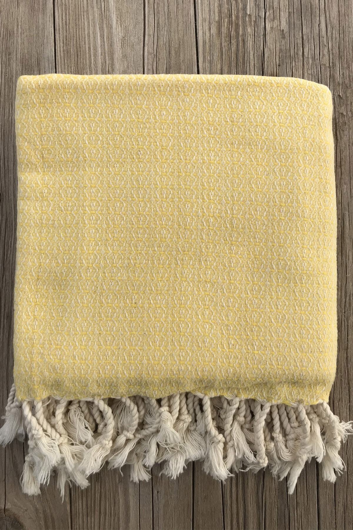 LA BABA Kara Tezgah Yıldız Peştamal Sarı 85x172