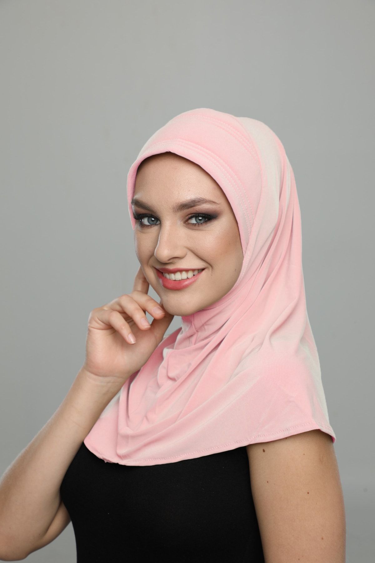 fidan bone Takmatik Sade Pudra Hazır Türban Tesettür Havuz Bonesi