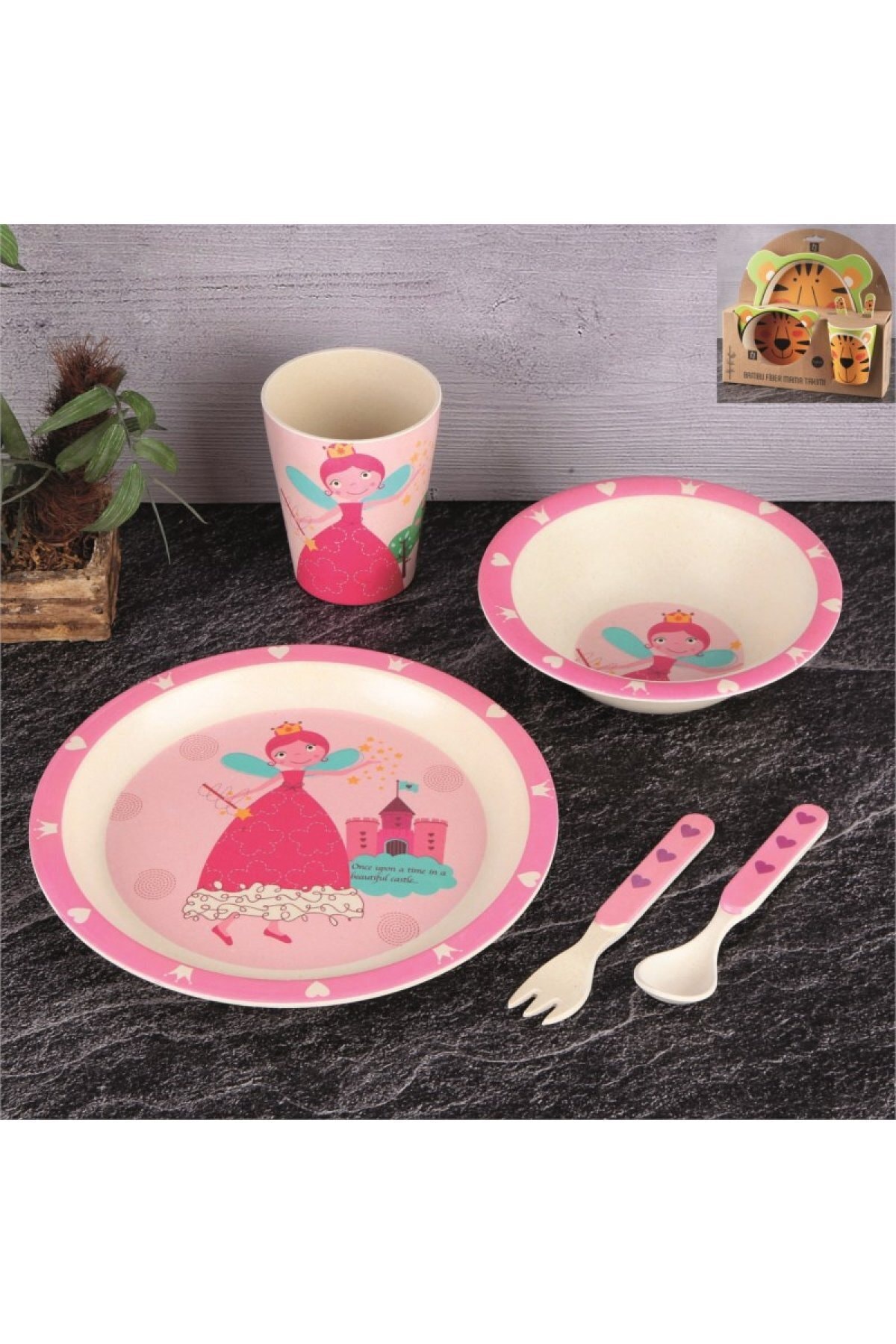 ESTU Bambu Fiber Çocuk Yemek Takımı 5 Parça