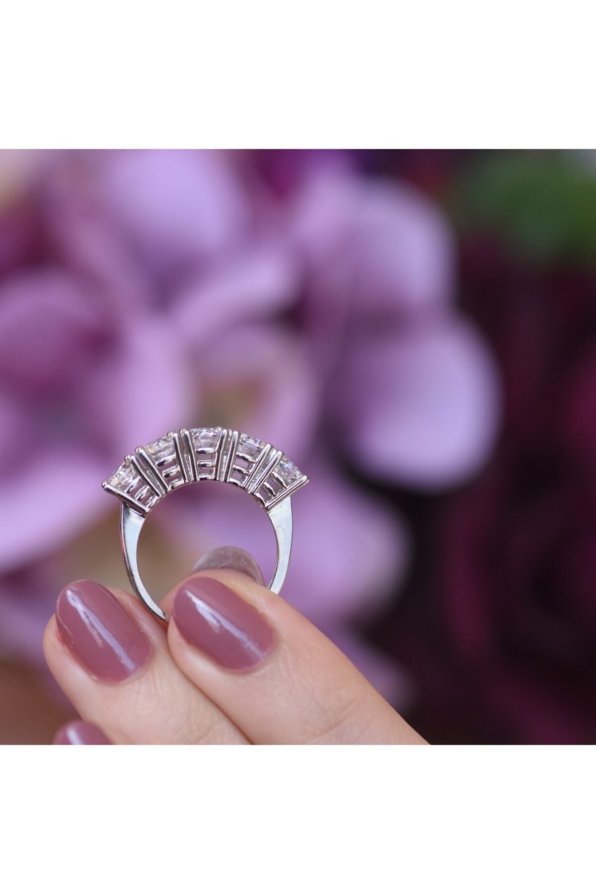 Goza Jewellery Blanco Beyaz Altın Beş Taş Yüzük