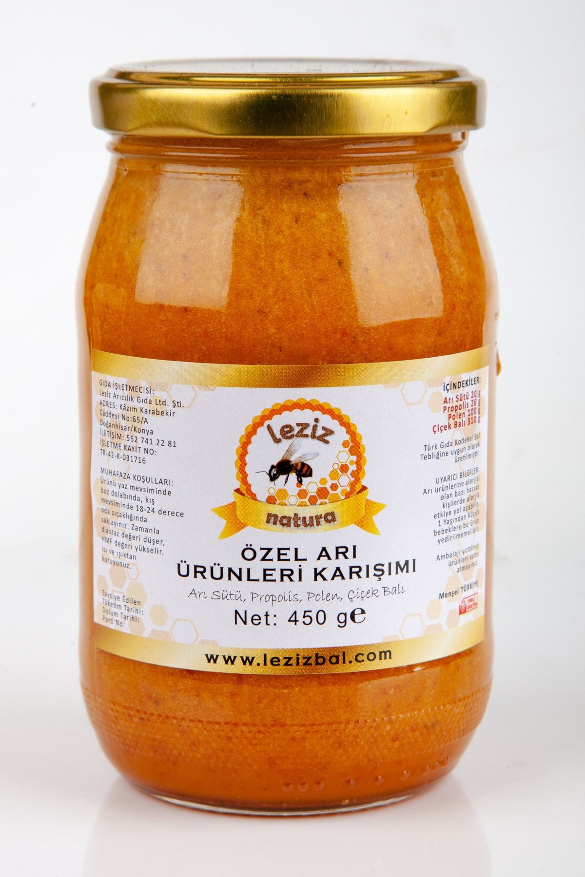 Leziz Natura Özel Arı Ürünleri Karışımı 450 Gr Yoğun Içerik