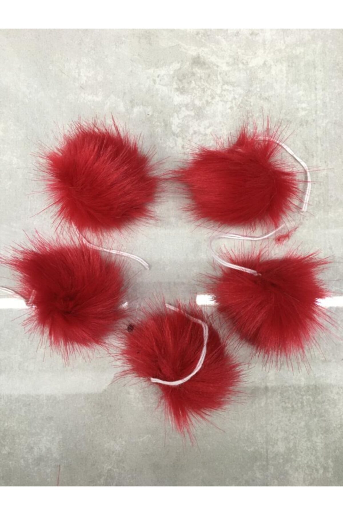 tuhafiyeci Ponpon 4 Cm 5 Li Set Kırmızı