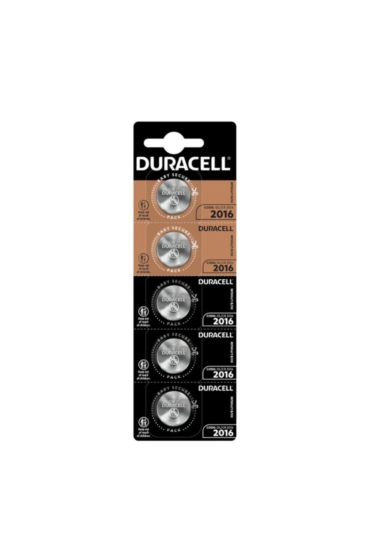 Duracell Pil Düğme 3v 2016 Lityum (beşli Paket) Cr-2016