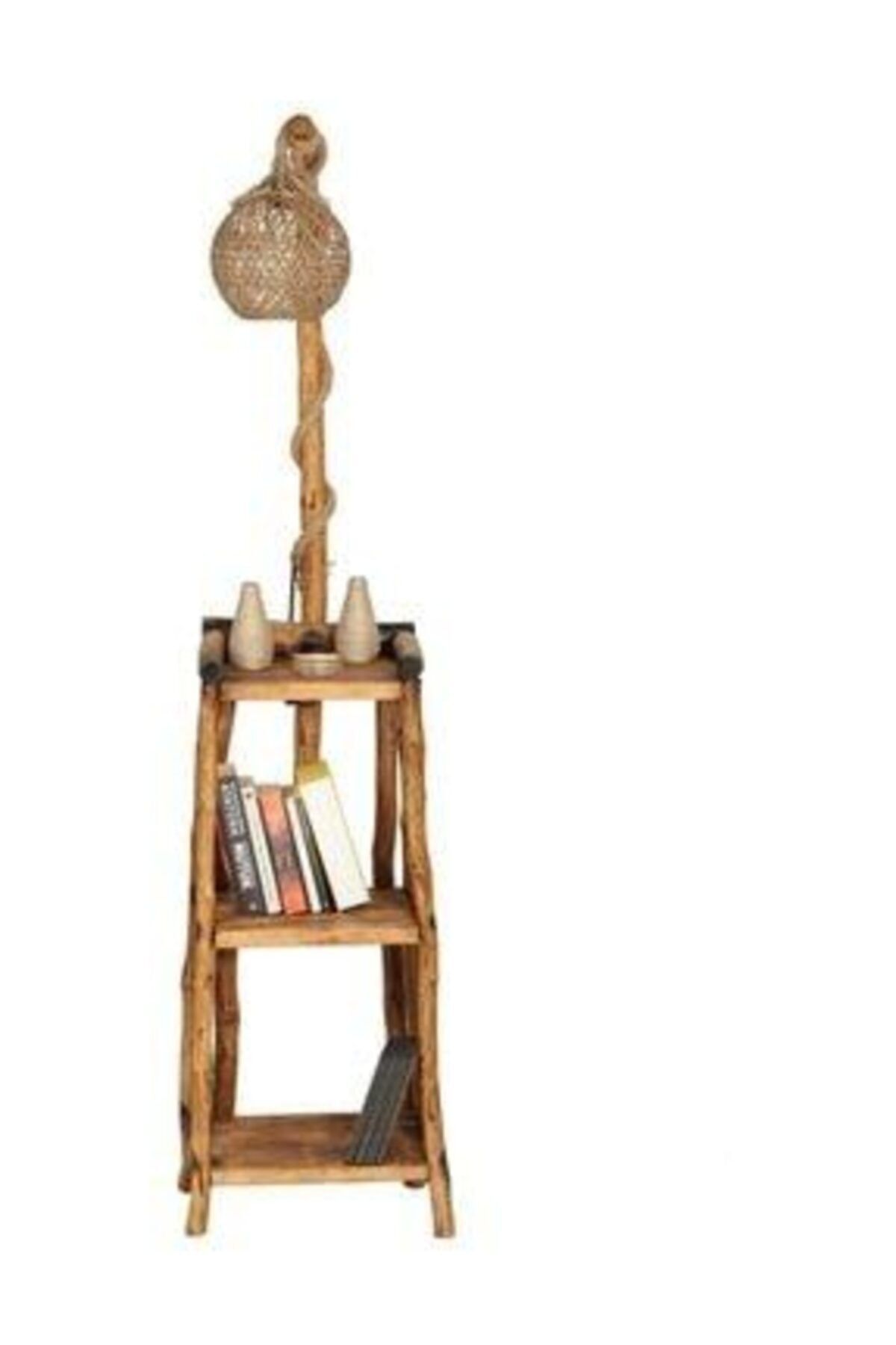 OzdenWoodHome Ahşap Raflı Lambader