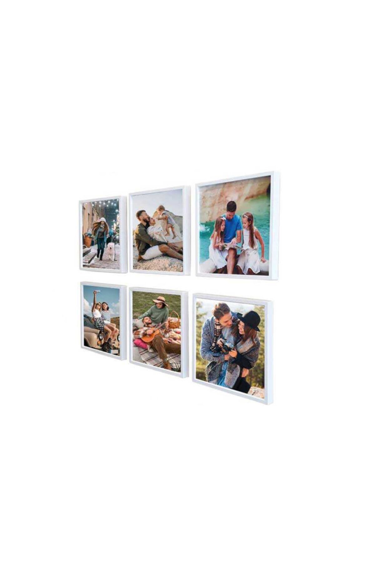 Bİ DÜNYA HEDİYELİK Sök Tak Kare 20x20 Beyaz Çerçeve