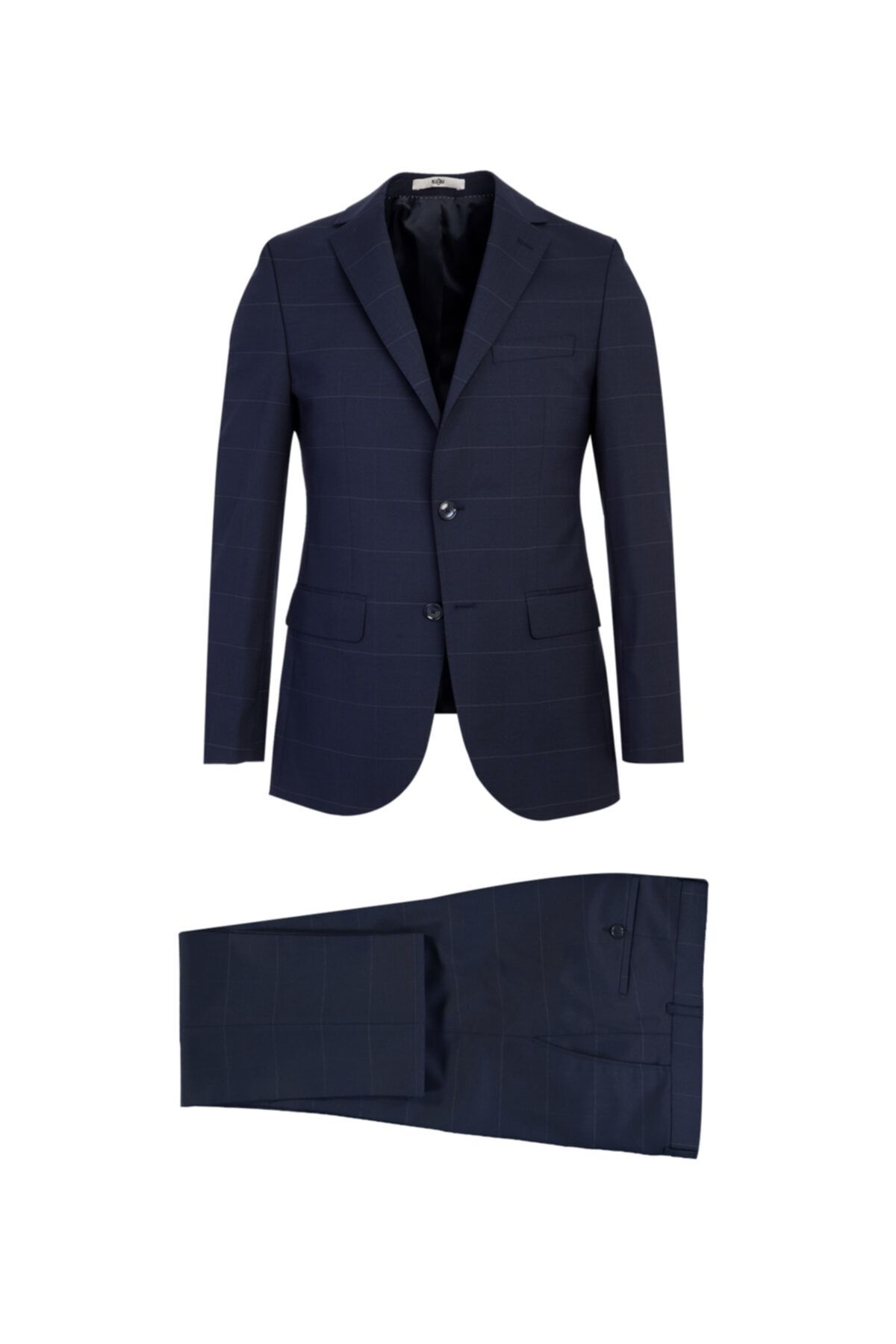 Kiğılı Slim Fit Yünlü Desenli Takım Elbise