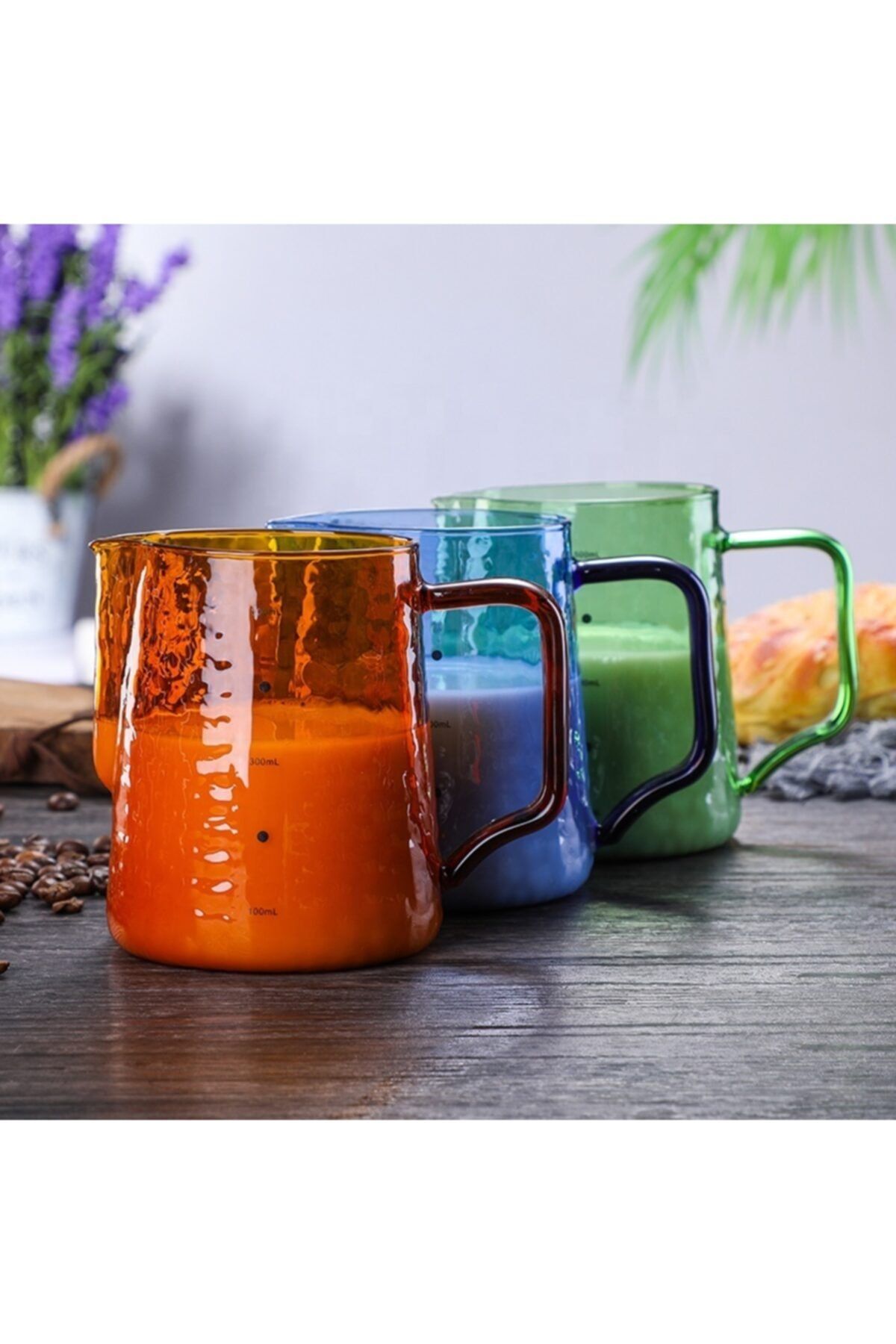 JESSE - Cam Borosilikat Pitcher Süt Potu 500 Ml Ateşe Dayanıklı