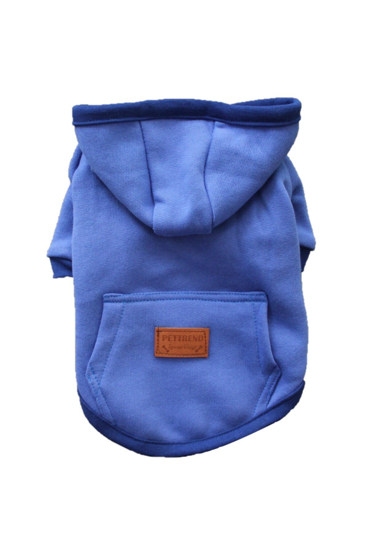 Pettrend Indigo Kanguru Cepli Kedi-köpek Hoodie- Sweatshirt Kedi Köpek Kıyafeti