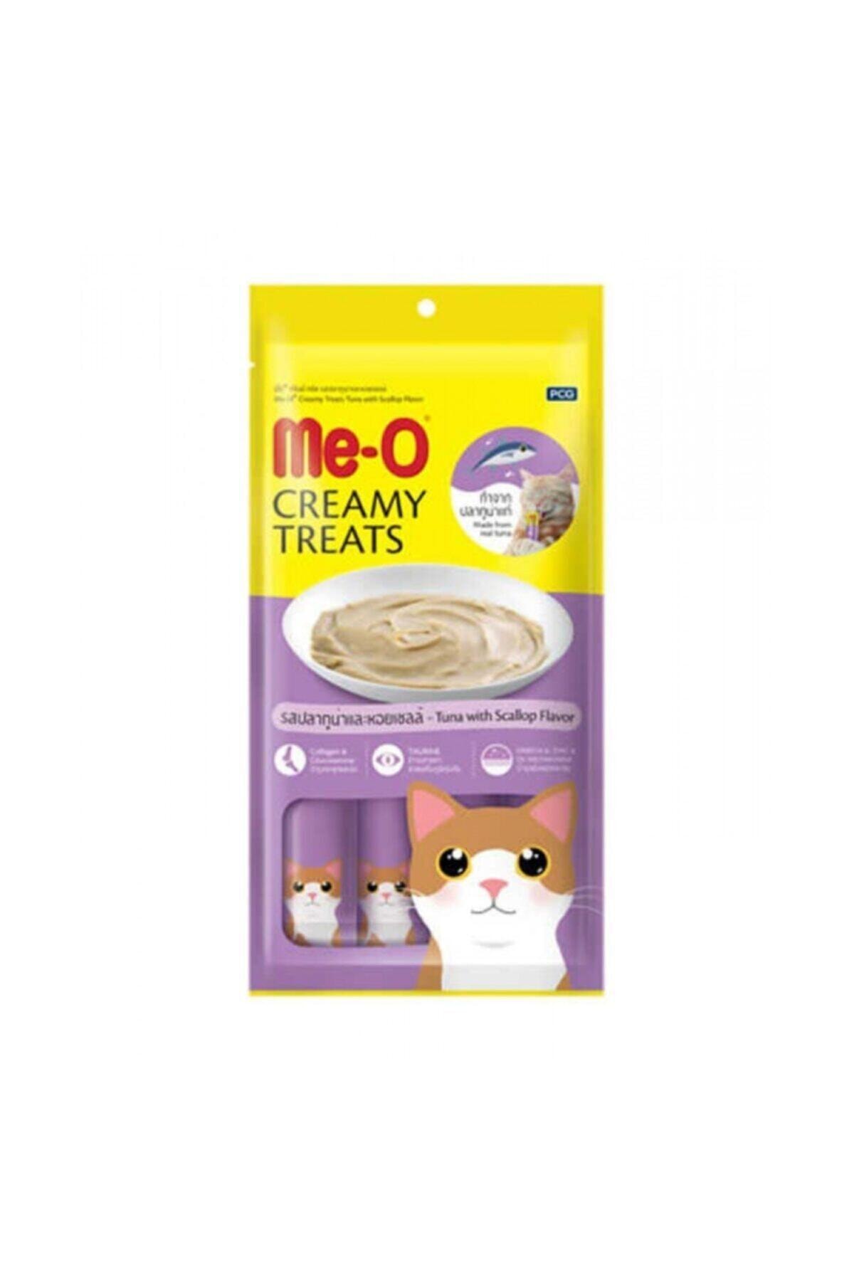 Çeşitli Me-o Creamy Treats Ton Balıklı Ve Deniz Taraklı Krem Kedi Ödülü 4 X 15 Gr