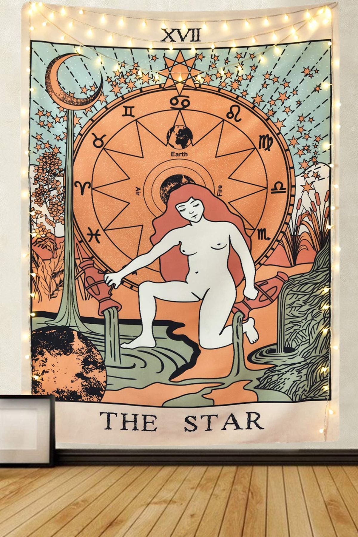 Kozmik Tapestry Duvar Örtüsü - The Star Tarot Kart