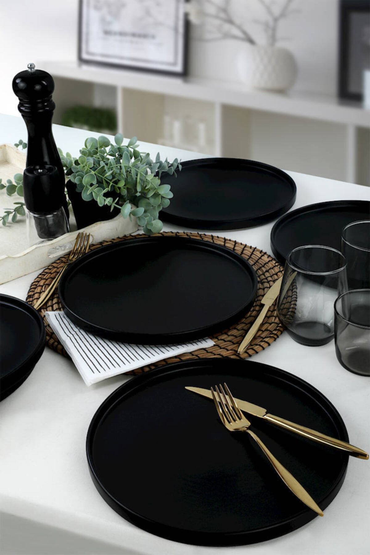 keramika mat siyah stackable servis tabagi 27 cm 6 adet fiyati yorumlari trendyol