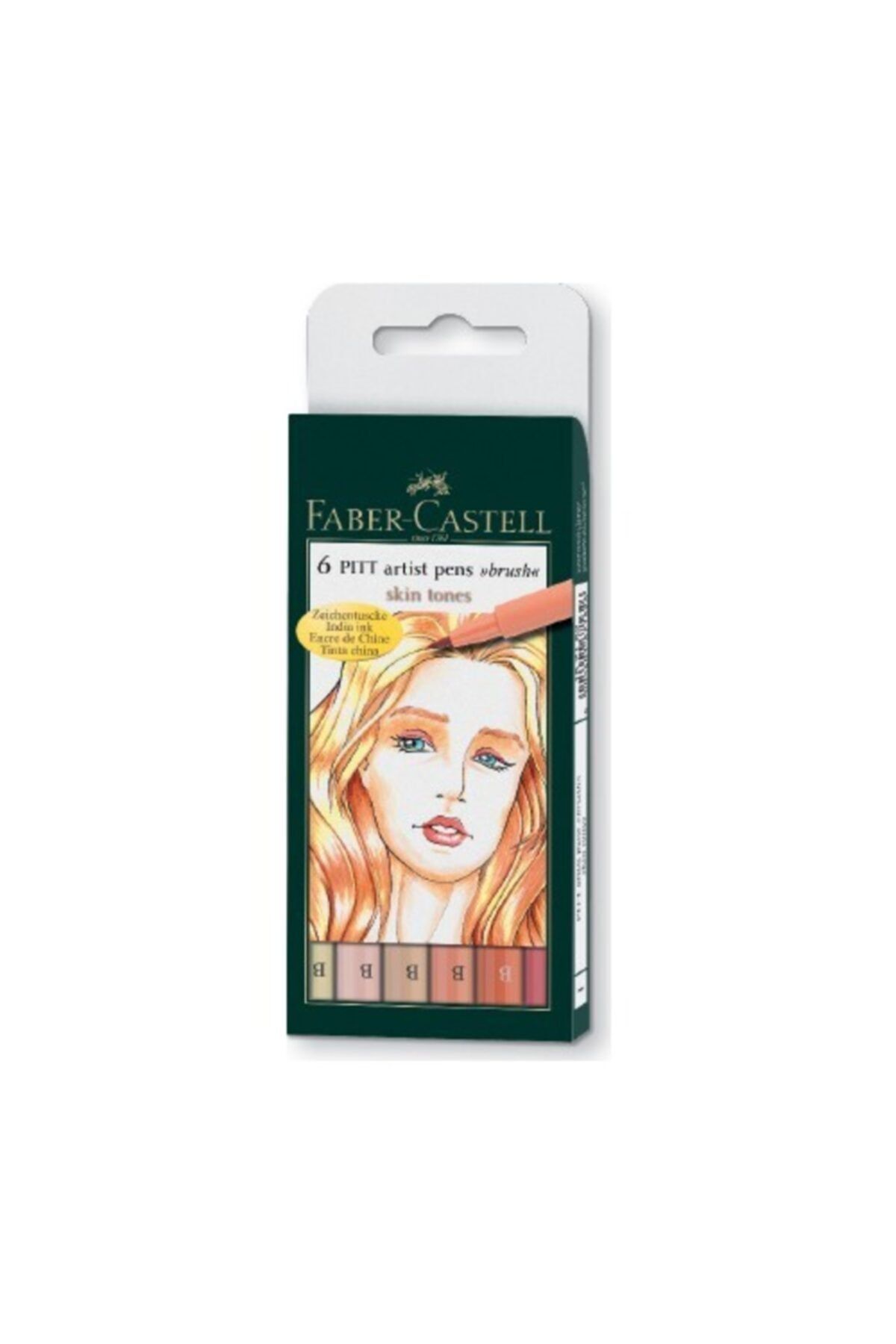 Faber Castell 6 Pitt Artist Pen Fırça Uçlu Çizim Kalemi Skin Tones Ten Renkleri