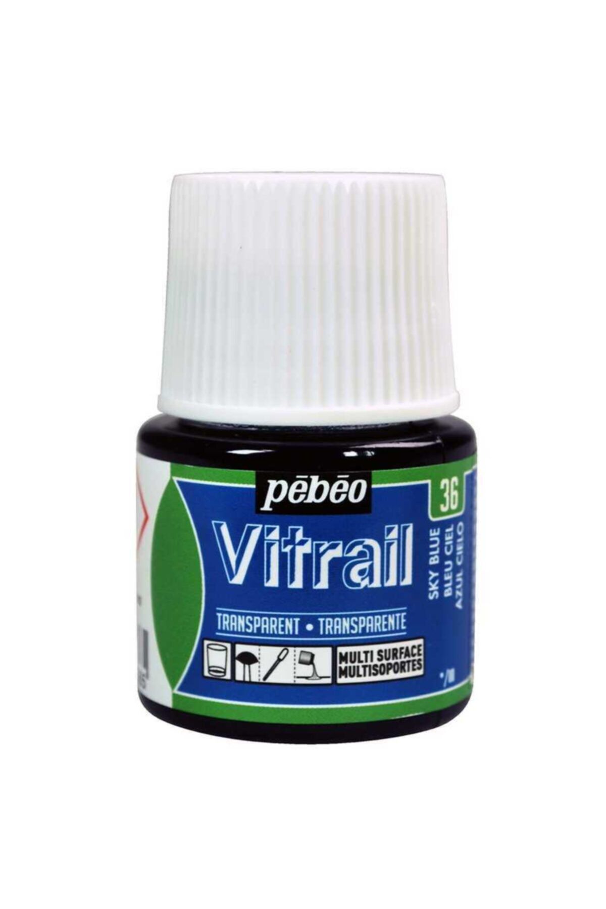 Pebeo Vitrail Solvent Bazlı Cam Boya 45ml Şişe - 05036 Light Blue