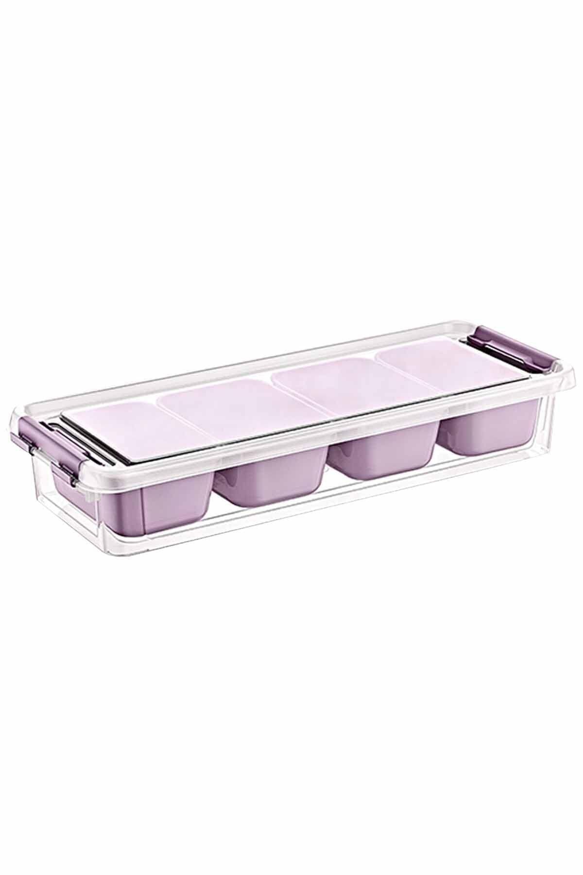 ÇANKAYA PLASTİK 4 Bölmeli Saklama Kabı Organizer Kahvaltılık Plastik 2,5 lt