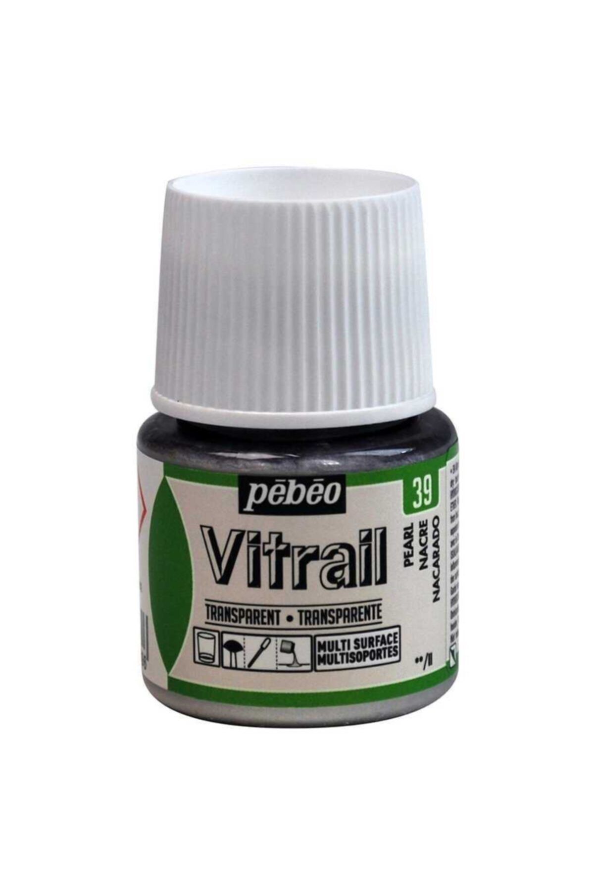 Pebeo Vitrail Solvent Bazlı Cam Boya 45ml Şişe - 05039 Pearl