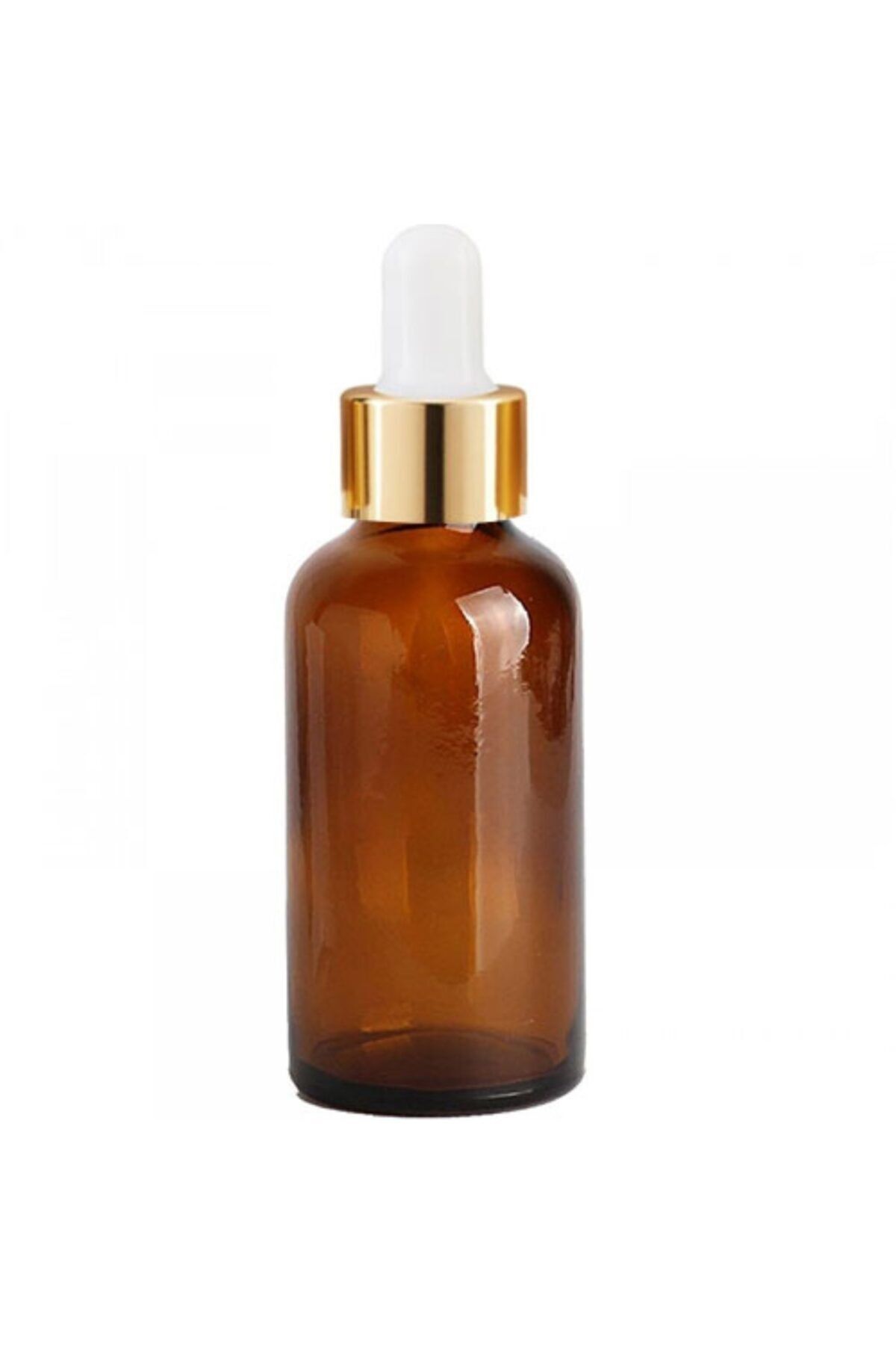 GALENİK Amber Cam Şişe 100ml Metal Gold Kapak Cam Damlalıklı 24 Adet