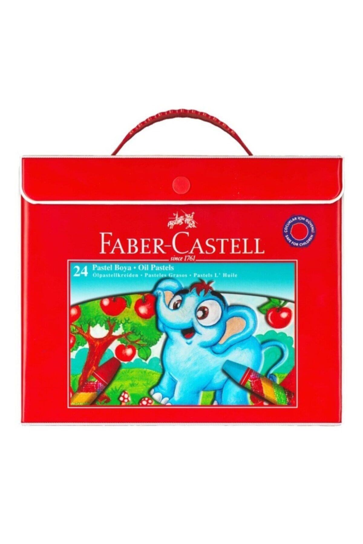 Faber Castell Plastik Çantalı Pastel Boya 24 Renk ve Boya Tutacağı
