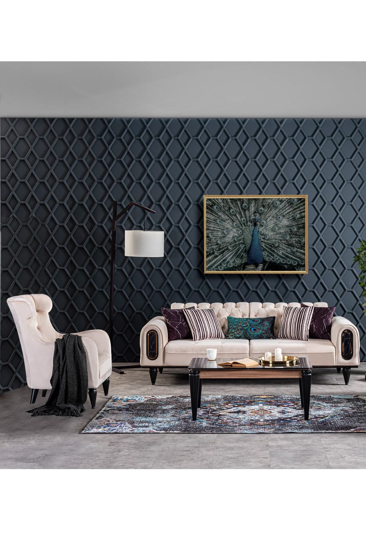 Weltew Home Istinye Koltuk Takımı 3+1 (antrasit-ekru)