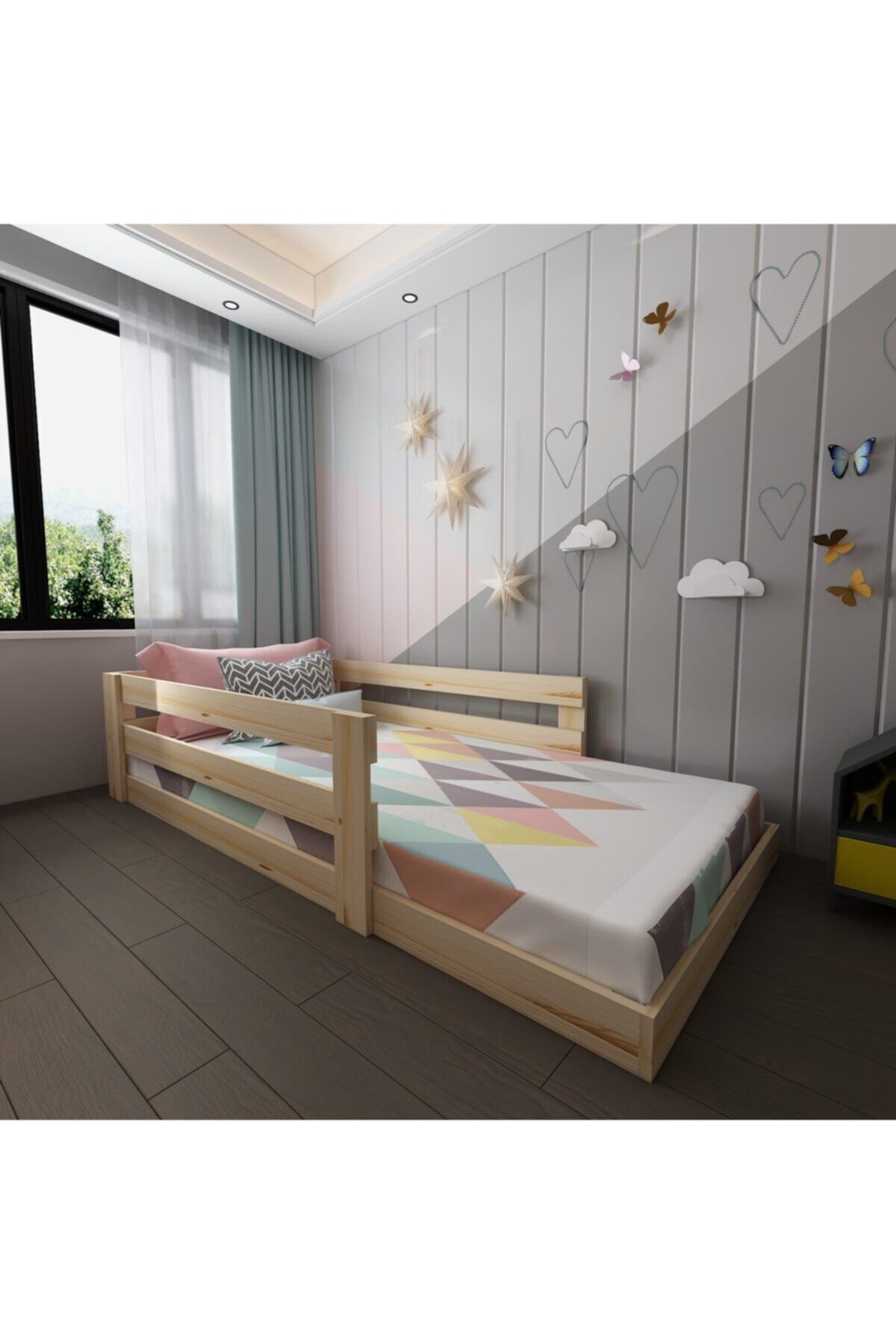 MobilyaFırsat Natural Doğal Ahşap 90x190 Karyola - A16