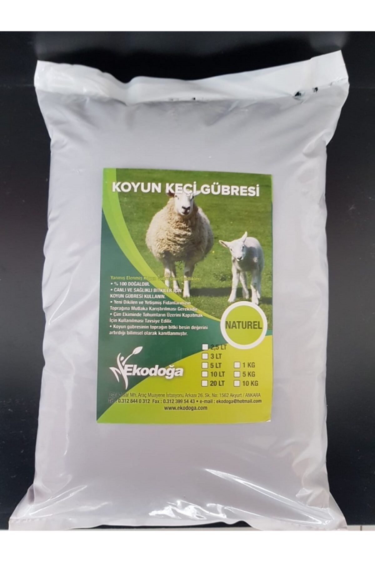 Ekodoğa Yanmış Elenmiş Koyun Keçi Gübresi Küçükbaş Hayvan Doğal Koyun Gübresi 5 kg