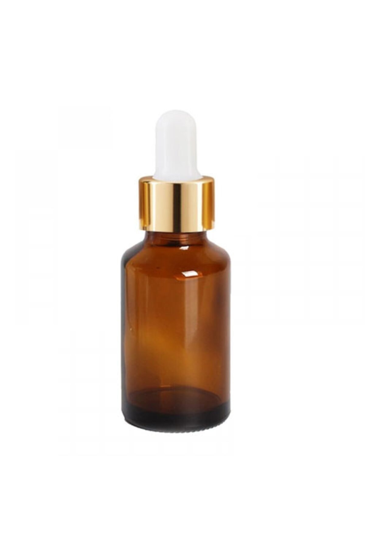 GALENİK Amber Cam Şişe 30ml Metal Gold Kapak Cam Damlalıklı 48 Adet